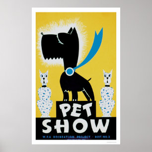 Pet Show Dog Cat 1937 WPA Poster