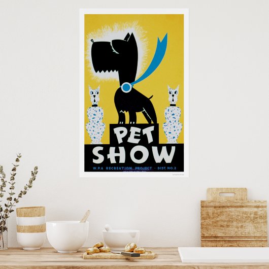 Pet Show Dog Cat 1937 WPA Poster (Keuken)