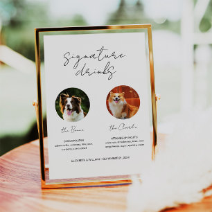 Pet Signature Drink Dog Bar Cocktail met 2 foto's Poster