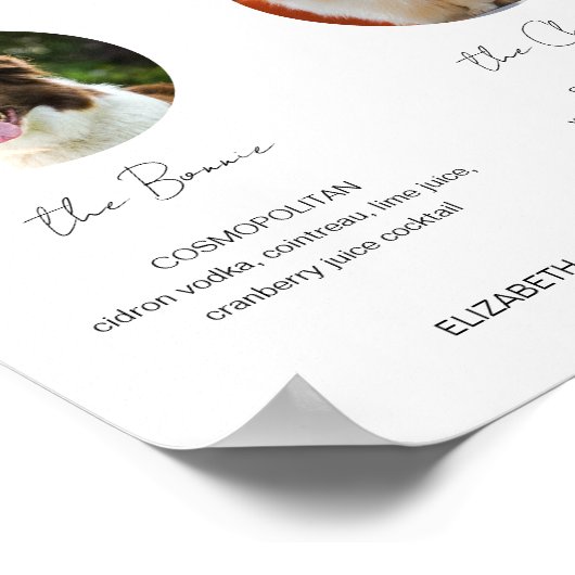 Pet Signature Drink Dog Bar Cocktail met 2 foto's Poster (Hoek)