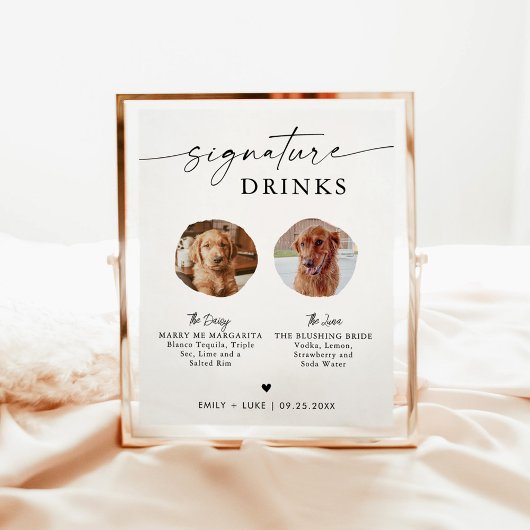 Pet Signature Drink Sign | Trouwbord Drink Bar Poster