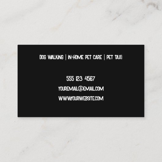 Pet Silhouette Petsitting Visitekaartje (Achterkant)