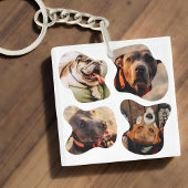 Pet Simple Modern Playful Four Photo Sleutelhanger