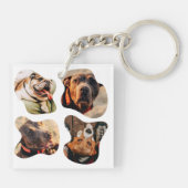 Pet Simple Modern Playful Four Photo Sleutelhanger (Achterkant)