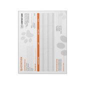 Pet Sitter Aangepaste offerte Notitieblok (Linkerzijde)