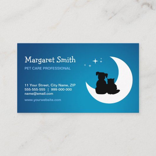 Pet Sitter Animal Care Vet visitekaartje (Voorkant)