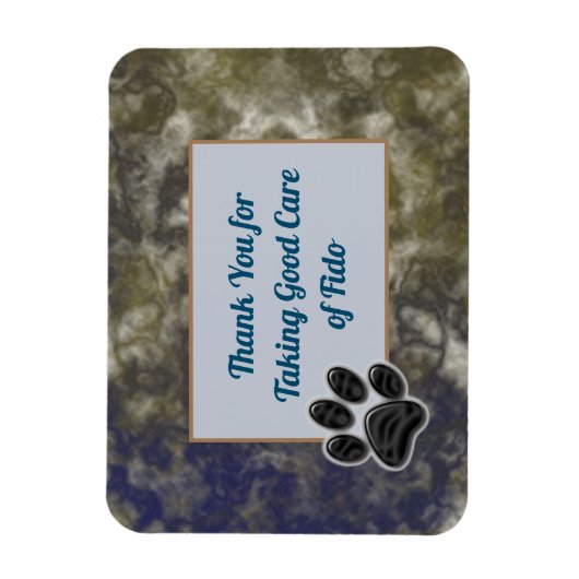 Pet Sitter Appreciation Blue Gold Swirls Bedankt Magneet (Verticaal)