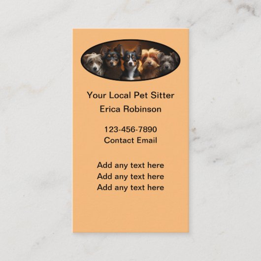 Pet Sitter Beste Verticale Visitekaartjes (Voorkant)