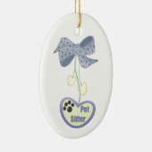 Pet Sitter (blauw gevaar) Keramisch Ornament (Rechts)
