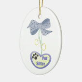 Pet Sitter (blauw gevaar) Keramisch Ornament (Links)