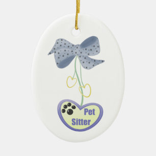 Pet Sitter (blauw gevaar) Keramisch Ornament