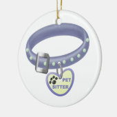 Pet Sitter (blauwe kraag) Keramisch Ornament (Links)