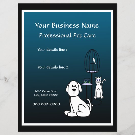 Pet Sitter Boarding Business Flyer (Voorkant)