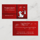 Pet Sitter Boarding Business Hearts Visitekaartje (Voorkant / Achterkant)