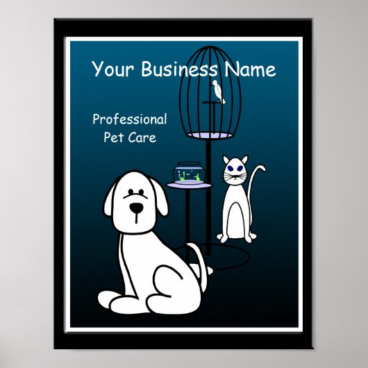 Pet Sitter Boarding Business Sign Poster (Voorkant)
