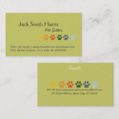 Pet Sitter Bold en Elegant Visitekaartje (Voorkant / Achterkant)