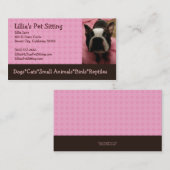 Pet Sitter Boston Terrier Visitekaartje (Voorkant / Achterkant)