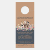 Pet Sitter Botanical Flowers Rustic Boutique Dogs Deurhanger (Achterkant)
