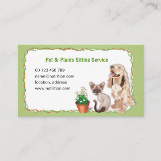 Pet Sitter Business Card. Dog & Cat care Service Visitekaartje