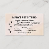Pet Sitter Business Card Dog Walker Visitekaartje (Voorkant)