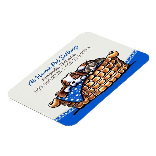 Pet Sitter Business CKCS met Cat Blueberry Magneet (Linkerzijde)