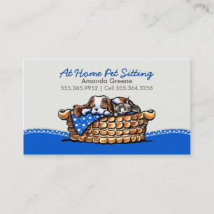 Pet Sitter Business CKCS met Cat Blueberry Visitekaartje