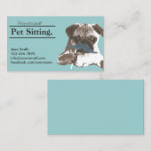 Pet Sitter Cute Mustache Dog Pet Care Visitekaartje (Voorkant / Achterkant)
