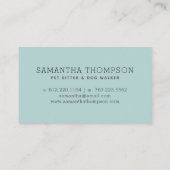 Pet Sitter Cute Waterverf Dog Visitekaartje (Achterkant)