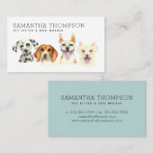 Pet Sitter Cute Waterverf Dog Visitekaartje (Voorkant / Achterkant)