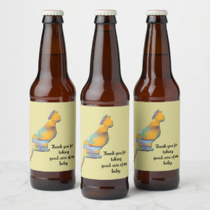 Pet Sitter Dank u de Waardering van de Kat van het Bier Etiket