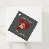 Pet Sitter Dank u Gold Paw Print Waardering Bedankjes Labels (In situ)