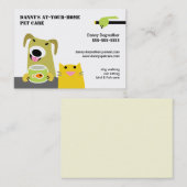 Pet Sitter - Dog Cat Bird & Fish White background Visitekaartje (Voorkant / Achterkant)