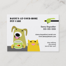 Pet Sitter - Dog Cat Bird & Fish White background Visitekaartje