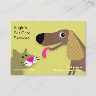 Pet Sitter - Dog & Cat Yellow Visitekaartje