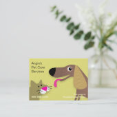 Pet Sitter - Dog & Cat Yellow Visitekaartje (Staand voorkant)