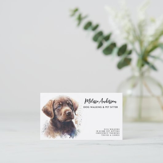 Pet Sitter Dog Groomer Labrador Retriever Puppy Visitekaartje (Staand voorkant)