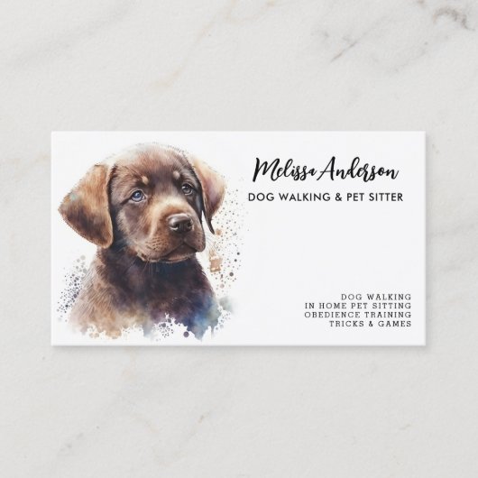 Pet Sitter Dog Groomer Labrador Retriever Puppy Visitekaartje (Voorkant)