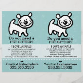 Pet Sitter.Dog Sitter.2 voor 1.. Flyer (Voorkant)