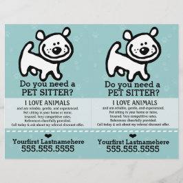Pet Sitter.Dog Sitter.2 voor 1.. Flyer