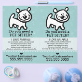 Pet Sitter.Dog Sitter.2 voor 1.. Flyer (Enkel)