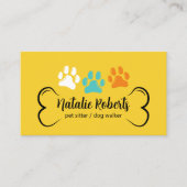 Pet Sitter Dog Walker Aangepaste kleurenschilderaf Visitekaartje (Voorkant)