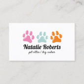 Pet Sitter Dog Walker Cute 3 kleurenafdrukken Visitekaartje (Voorkant)
