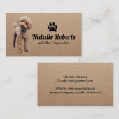 Pet Sitter Dog Walker Cute Poodle Visitekaartje (Voorkant / Achterkant)