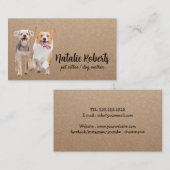 Pet Sitter Dog Walker Happy Dogs Rustic Kraft Visitekaartje (Voorkant / Achterkant)