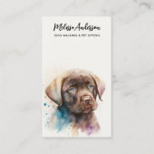 Pet Sitter Dog Walker Labrador Retriever Puppy Visitekaartje (Voorkant)