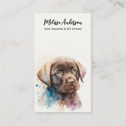 Pet Sitter Dog Walker Labrador Retriever Puppy Visitekaartje (Voorkant)