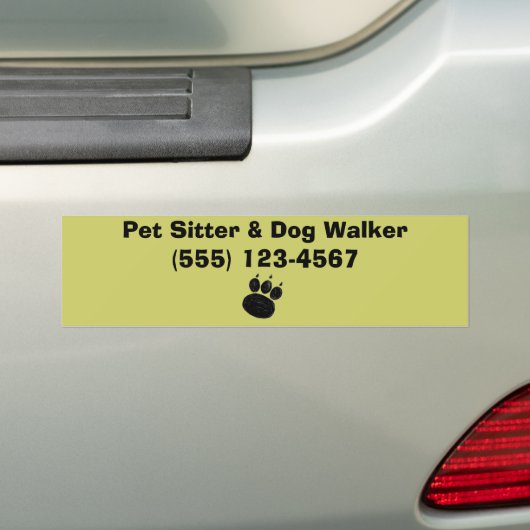 Pet Sitter & Dog Walker Paw Print Bumpersticker (Op auto)