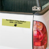 Pet Sitter & Dog Walker Paw Print Bumpersticker (Op Truck)