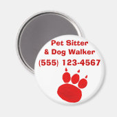 Pet Sitter & Dog Walker Paw Print Magneet (Voorkant / Achterkant)