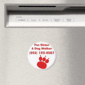 Pet Sitter & Dog Walker Paw Print Magneet (Insitu (Vaatwasser))